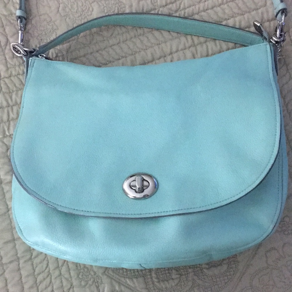 Coach saddle turnlock cross body bag